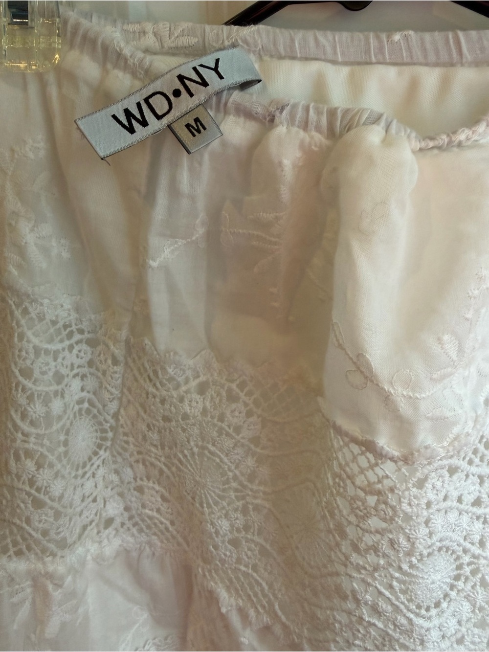 WD.NY white lace maxi skirt